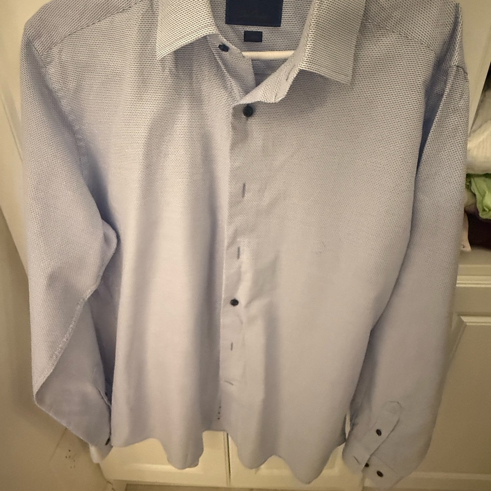 David Donahue Light Blue Casual Button Down Shirt